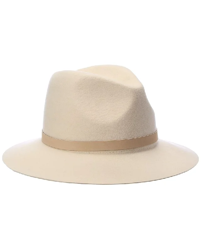 Bruno Magli Leather-Trim Wool Felt Fedora