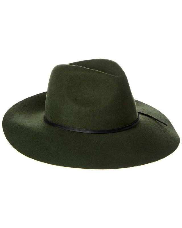 Phenix Wide Brim Leather-Trim Wool Fedora