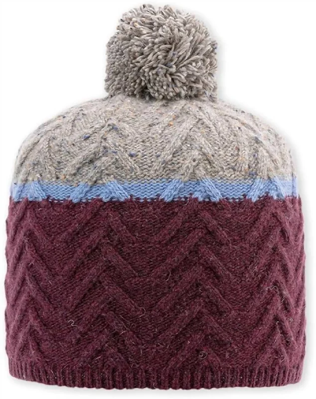 Unisex Estes Beanie Hat In Plum