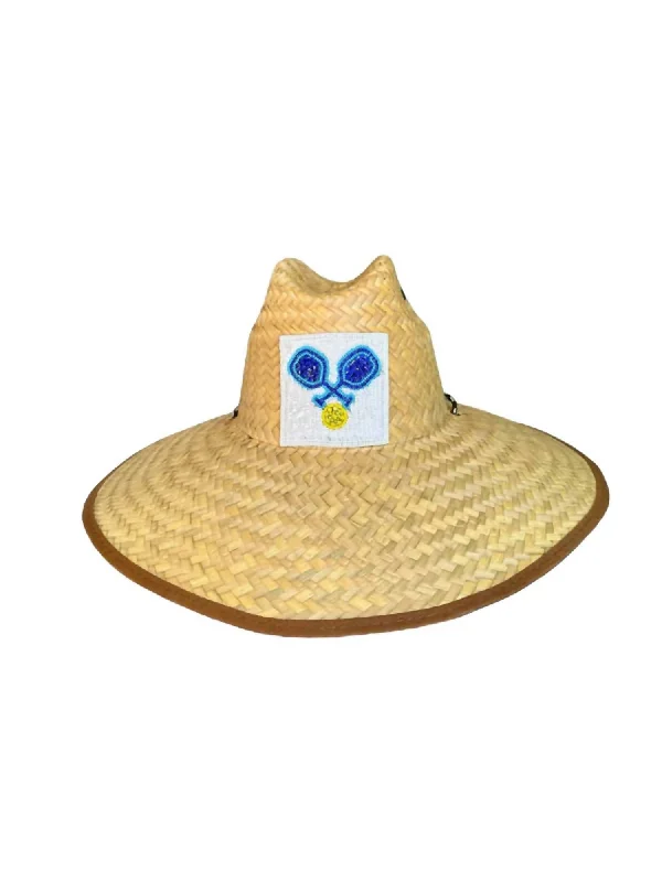 Women's Beaded Pickleball Lifeguard Hat In Beige