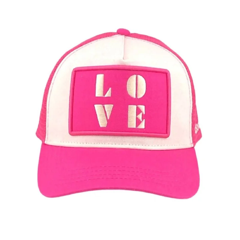 Women's Love Trucker Hat In Pink