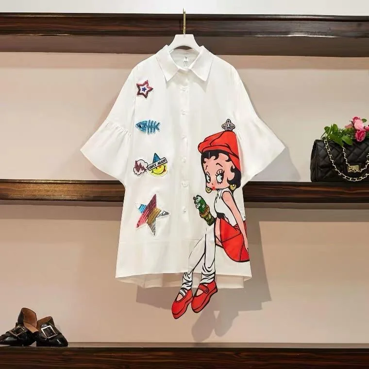 Cartoon Funky Shirt Dress