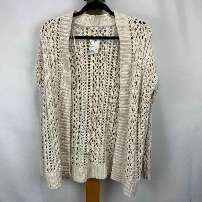 Dex Women's Size XS Cream Solid Cardigan