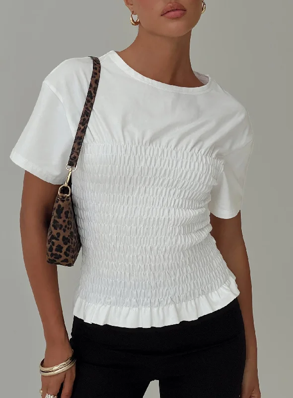 Maybe Tomorrow Ruched Top White