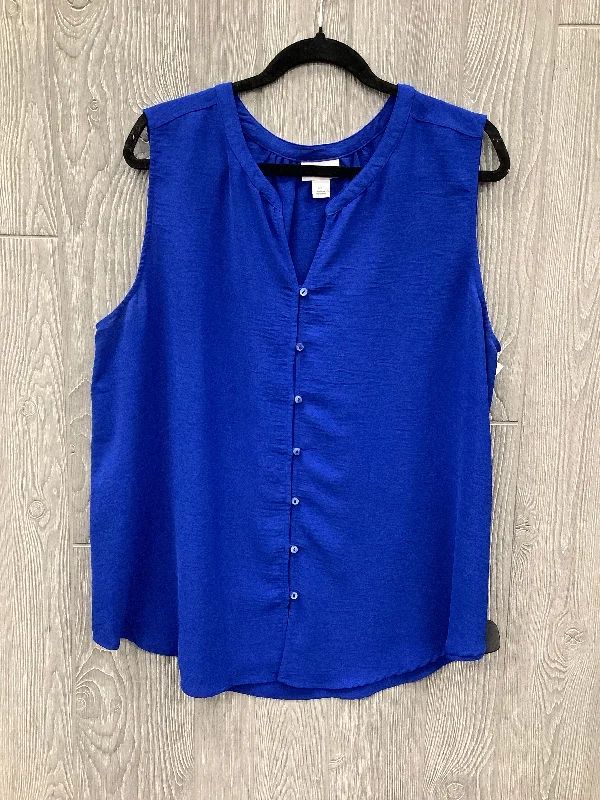 Top Sleeveless By Liz Claiborne In Blue, Size: 1x