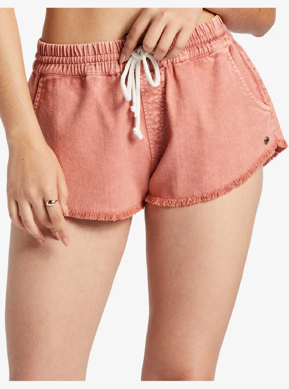 Scenic Route Elastic Waist Shorts - Cedar Wood