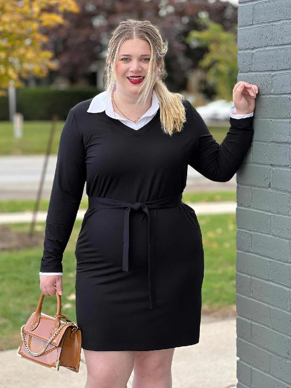 Adelaide collared long sleeve dress