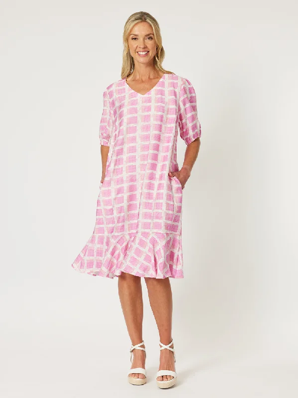 Gordon Smith Check Me Out Dress Pink