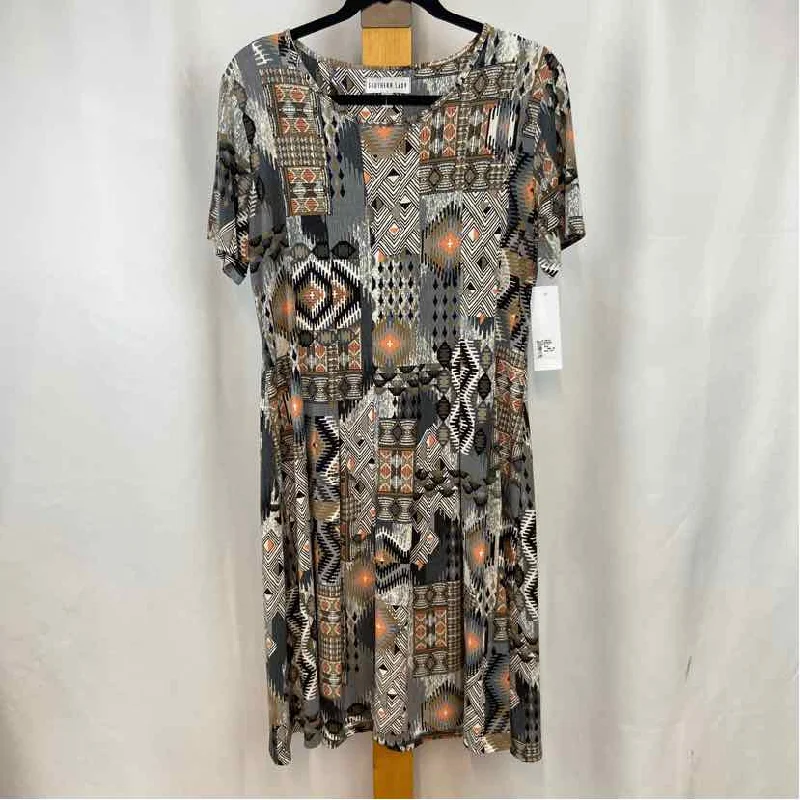 Southern Lady Women's Size S Taupe Print Dress