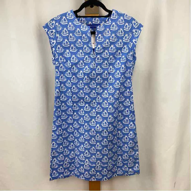 Three Islands Women's Size XS Blue Sailboats Dress