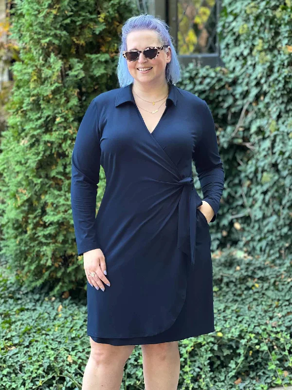 Tierney collared faux wrap dress - FINAL SALE