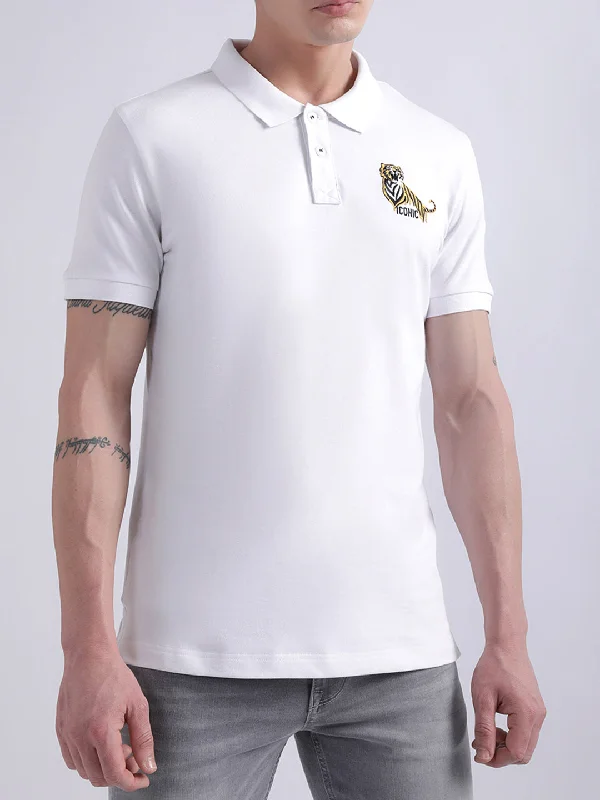 Iconic White Logo Regular Fit Polo T-Shirt