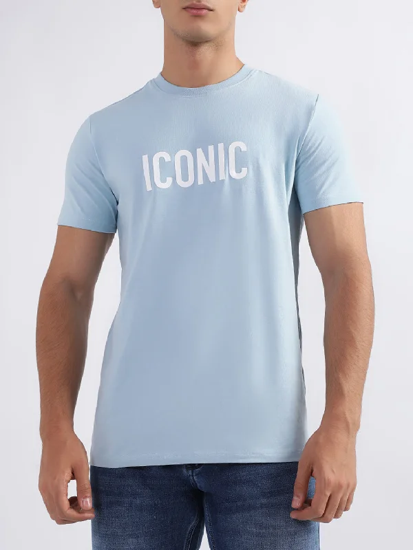 Iconic Sky Blue Logo Regular Fit T-Shirt