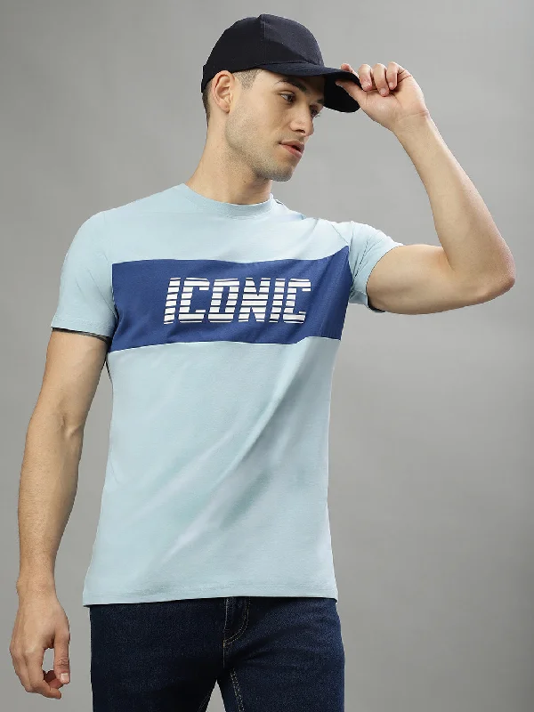 Iconic Sky Blue Logo Regular Fit T-Shirt