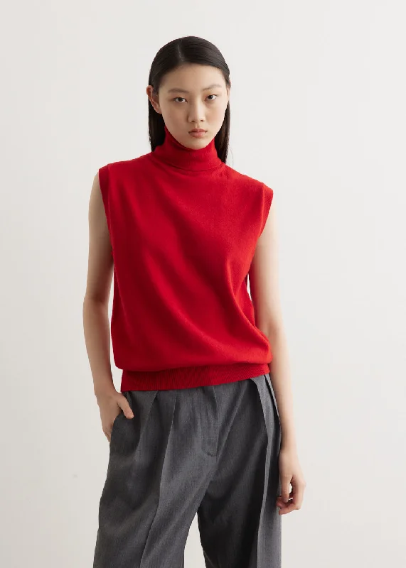 Sleeveless Turtleneck Top