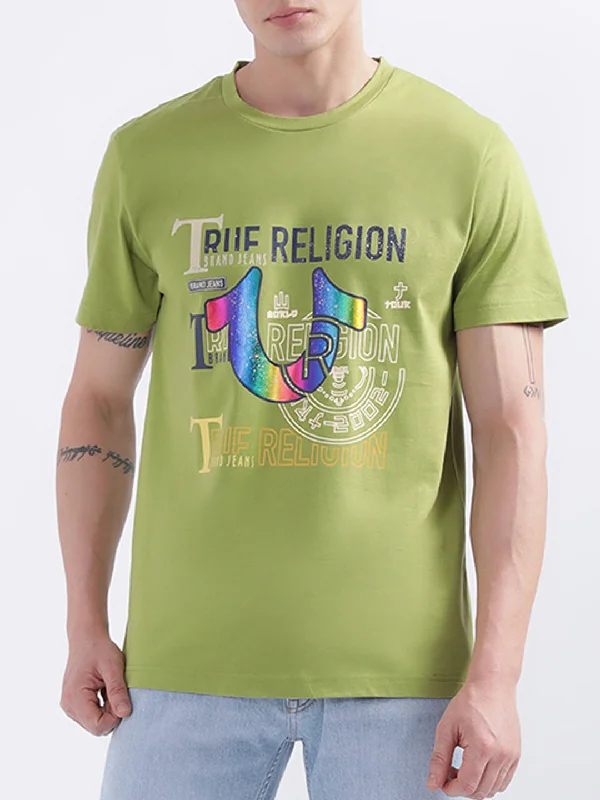 True Religion Green Logo Regular Fit T-Shirt