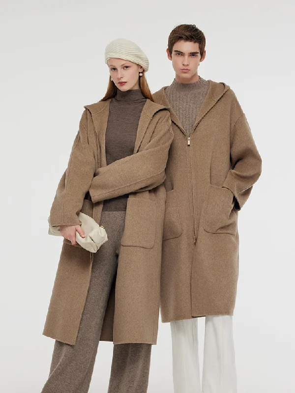 Cashmere Hooded Unisex Overcoat