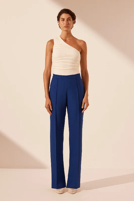 IRENA PINTUCK STRAIGHT LEG PANT - AZURE