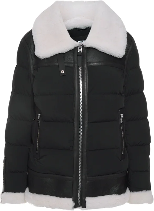 Vanna Mixed-Media Shearling Down Jacket - Women's|-|Manteau en duvet en rason à matériaux assortis Vanna - Femme