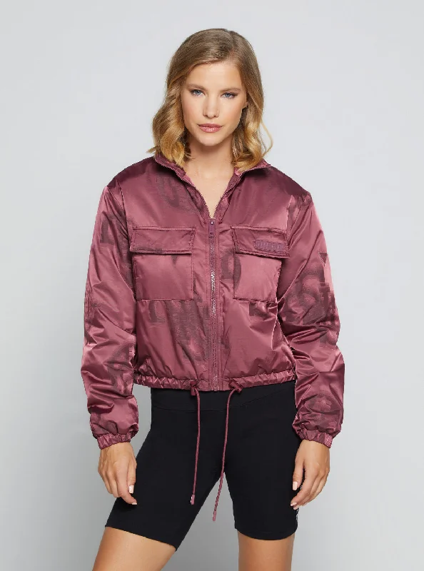 Peony Jacquard Evette Padded Logo Jacket