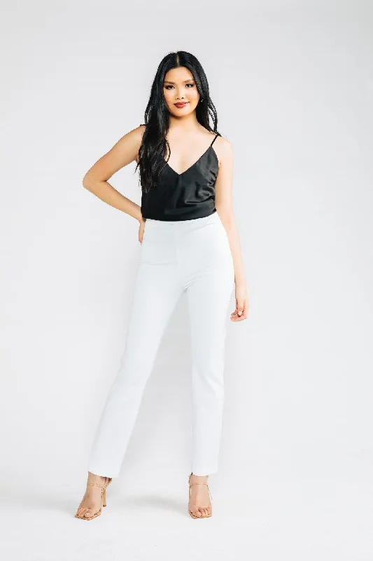 Perennial White Brennan Straight Leg Ponte Pant