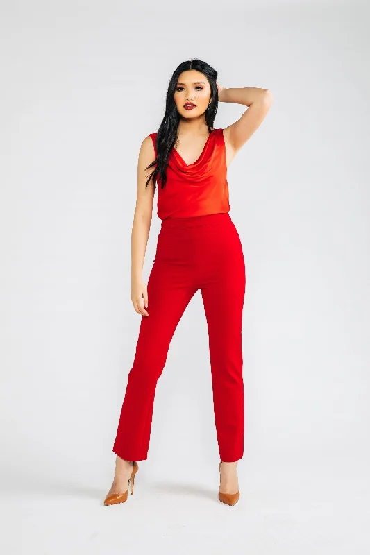 Red Brennan Straight Leg Ponte Pant