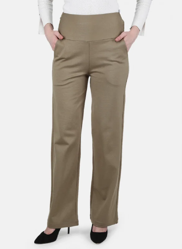 Women Beige Solid Jegging