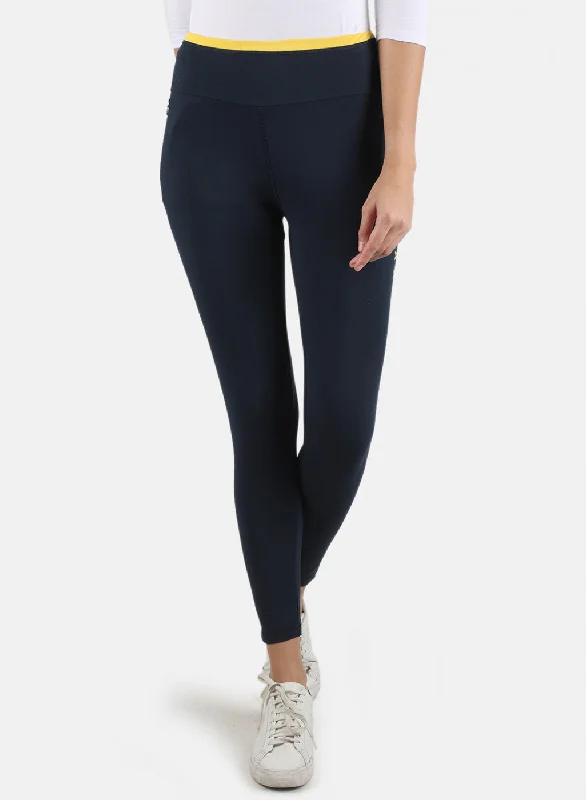 Women Navy Blue Printed Jegging