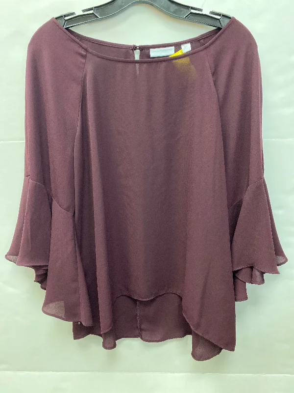 Top 3/4 Sleeve By New York And Co In Purple, Size: M