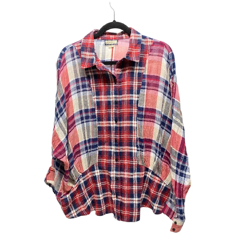 Top Long Sleeve By Ethereal In Plaid Pattern, Size: L