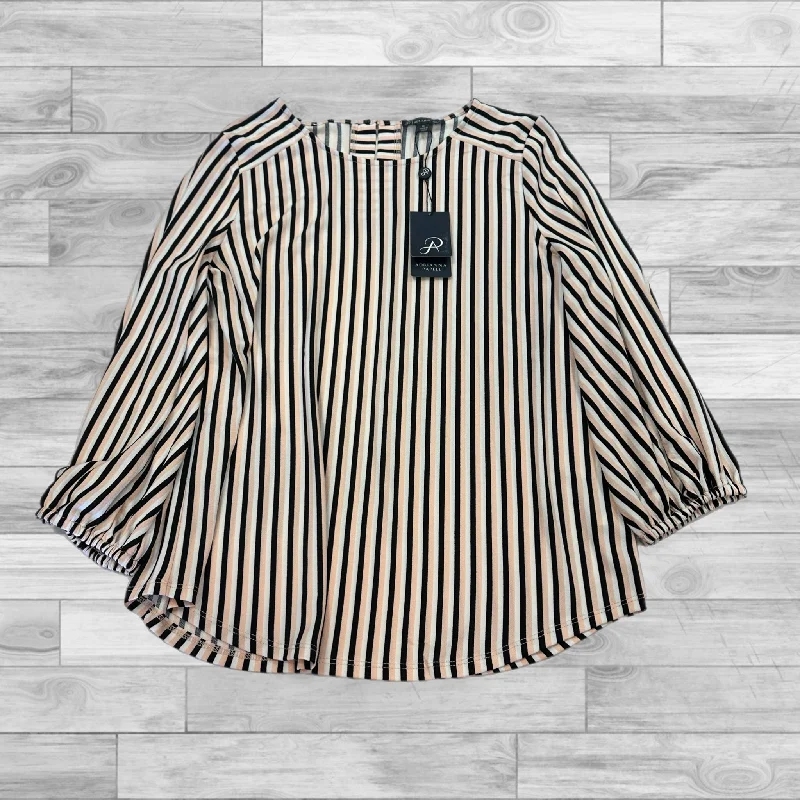 Top Long Sleeve By Jane And Delancey In Striped Pattern, Size: M