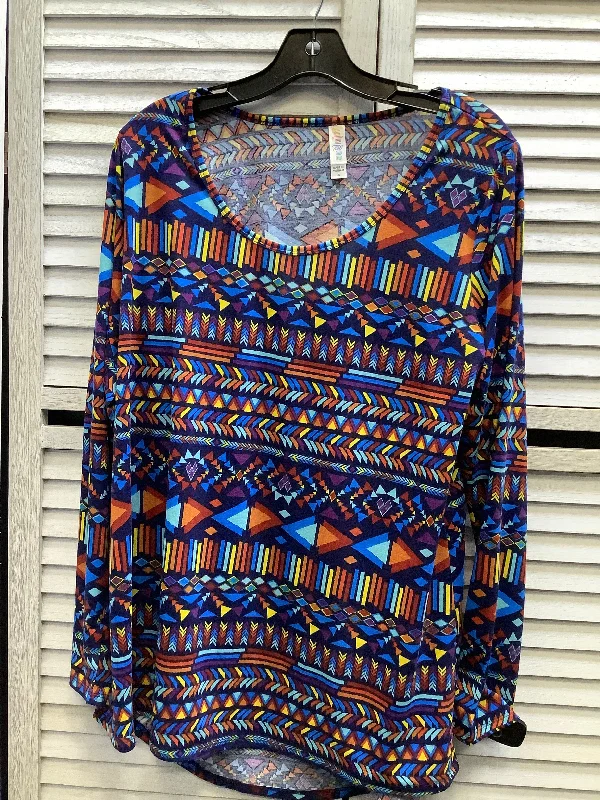 Top Long Sleeve By Lularoe In Multi-colored, Size: Xl