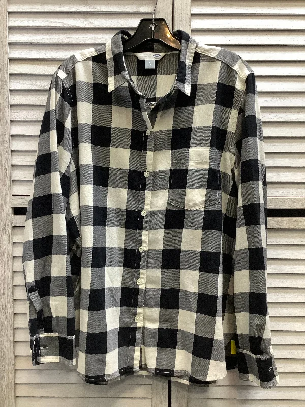 Top Long Sleeve By Old Navy In Plaid Pattern, Size: Xl