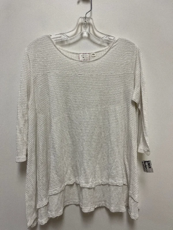 Top Long Sleeve By Postmark In White, Size: L