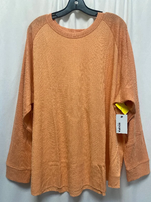 Top Long Sleeve By Sonoma In Peach, Size: 4x