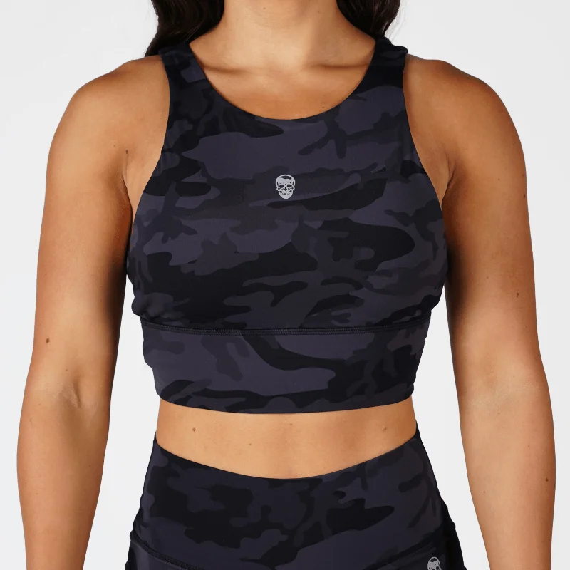 Revive High Neck Bra - Midnight Camo