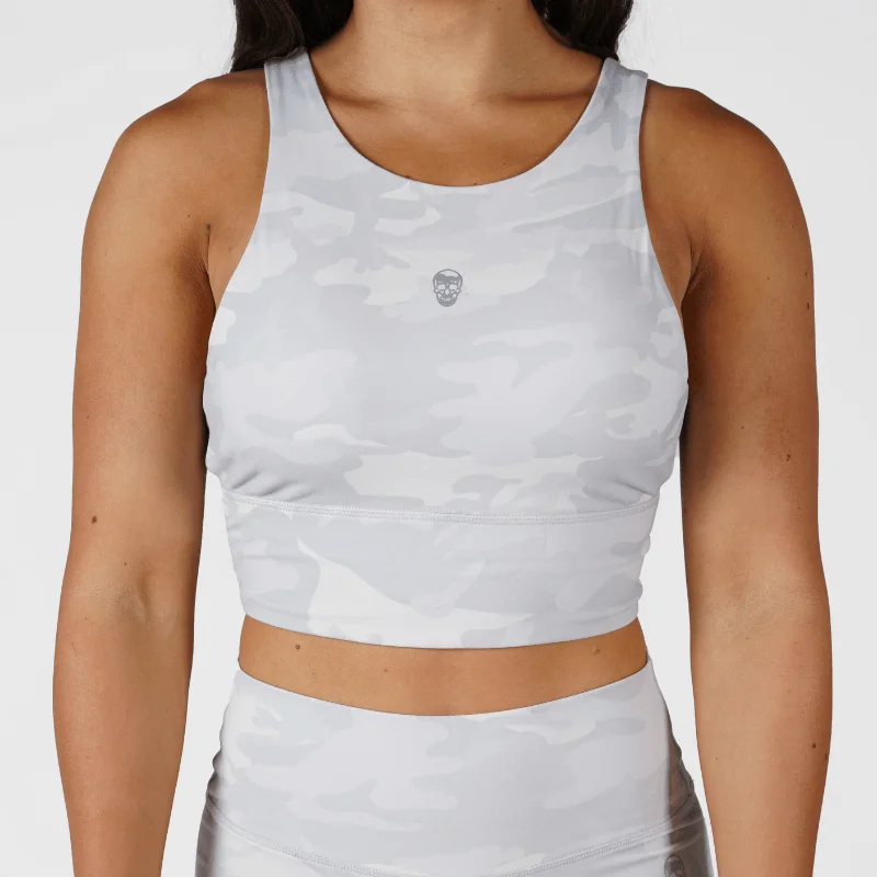 Revive High Neck Bra - White Camo