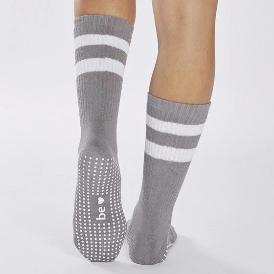 Be Love Crew Grip Socks - Gray (Barre / Pilates)