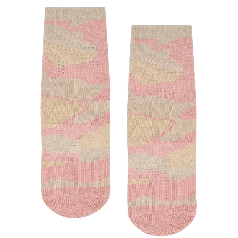 Unisex Crew Grip Socks - Pink Camo (Barre / Pilates)