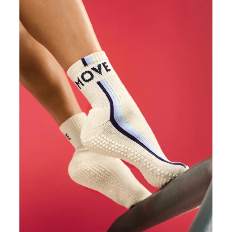 Unisex Crew Grip Socks - Stripes (Barre / Pilates)