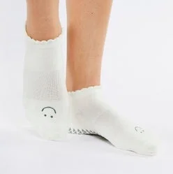 Happy Grip Socks - Bone