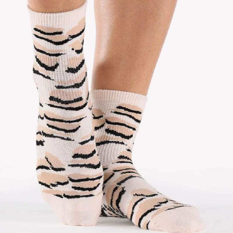 Sam Ankle Grip Socks - Sheer Pink Jungle (Barre / Pilates)