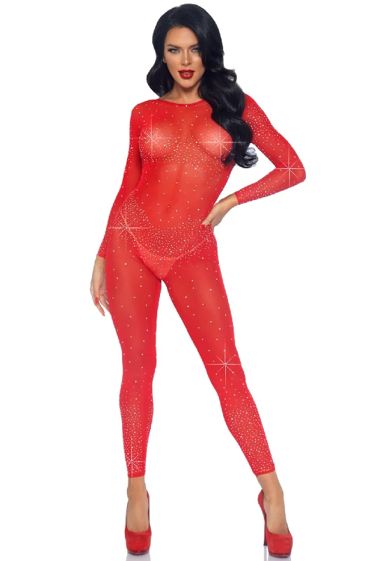 Sheer Rhinestone Catsuit