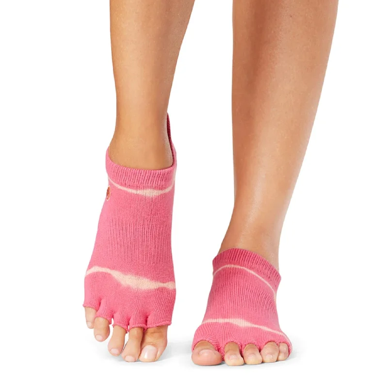 Low Rise Half Toe Grip Socks - Dyed-Stripe (Barre / Pilates)